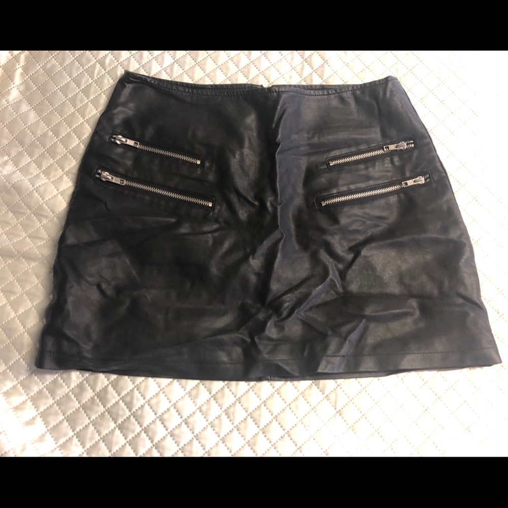 Faux Leather mini skirt.